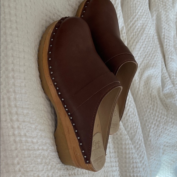 LN Troentorp Classic Brown Leather Clogs Size 36/6 - Picture 4 of 7